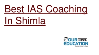 Best IAS coaching center in Shimla