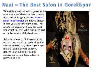 Naai – The Best Salon in Gorakhpur