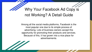 Your Facebook Ad Copy is not Working