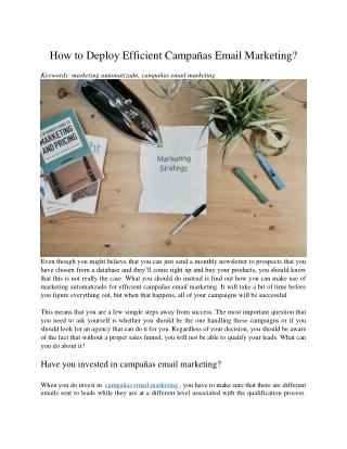 How to Deploy Efficient Campañas Email Marketing?