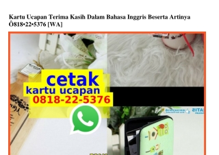 Kartu Ucapan Terima Kasih Dalam Bahasa Inggris Beserta Artinya 08I8•22•5376[wa]