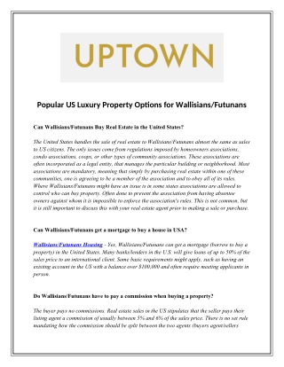 Wallisians/Futunans housing