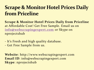 Scrape & Monitor Hotel Prices Daily from Priceline