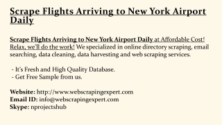 Scrape Flights Arriving to New York Airport Daily