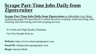 Scrape Part-Time Jobs Daily from Ziprecruiter