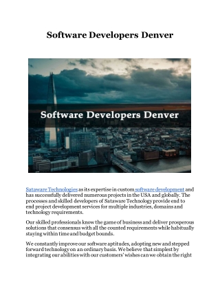 Software Developers Denver