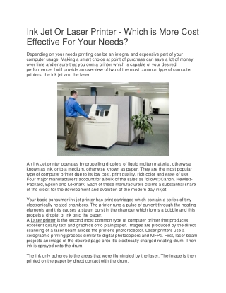 Tips to Set Up a Laser Printer For Your Home Computer