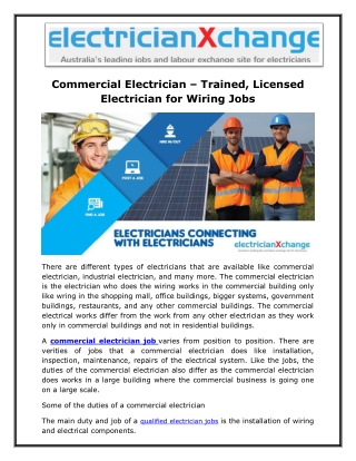 Commercial Electrician – Trained, Licensed Electrician for Wiring Jobs 