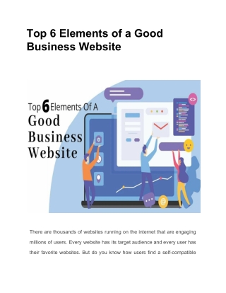 Top 6 Elements of a Good Business Website