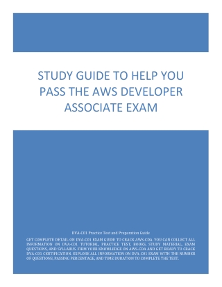 Study Guide to Help You Pass the AWS Developer Associate Exam