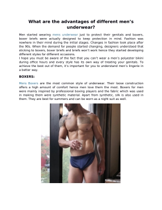 What are the advantages of different men’s underwear?