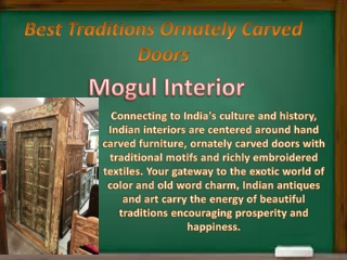 Best Traditions Ornately Carved Doors