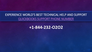 QuickBooks Support Phone Number  1-844-232-O2O2