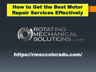 Electric motor repair