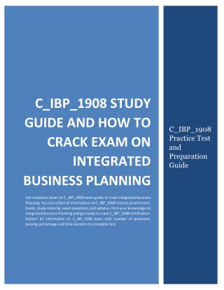 C_IBP_1908 Study Guide and How to Crack Exam on Integrated Business Planning