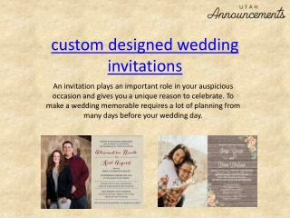 Custom Designed Wedding Invitation