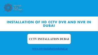 Installation of HD CCTV DVR and NVR Dubai