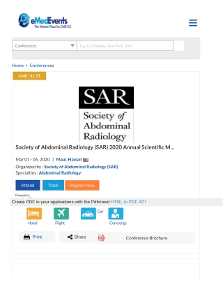 Society of Abdominal Radiology (SAR) 2020 Annual Scientific Meeting and Educational Course