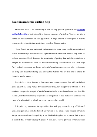 Excel in academic writing help online