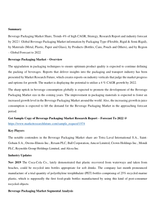 Beverage Packaging Market share