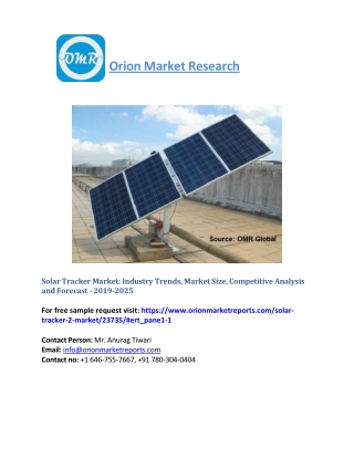 Solar Tracker Market: Industry Trends, Market Size, Competitive Analysis and Forecast - 2019-2025