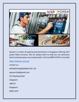 24 Hour Electrician in Singapore | Xpower