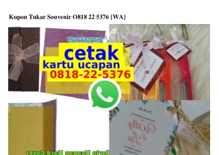 Kupon Tukar Souvenir Ö8I8 22 5376[wa]