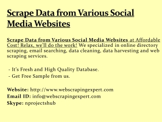 Scrape Data from Various Social Media Websites