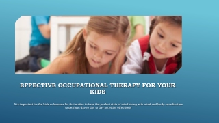 Ōccupational therapy for children