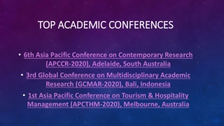 Top Academic Conferences-Apiar.org.au