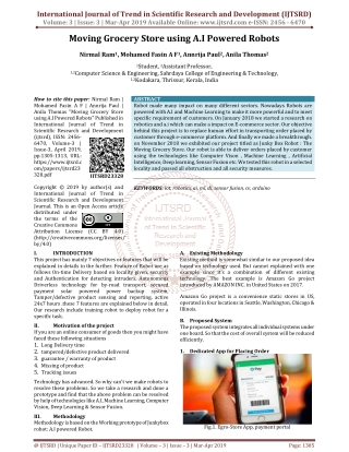 Moving Grocery Store using A.I Powered Robots