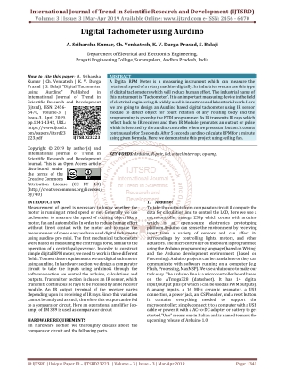 Digital Tachometer using Aurdino