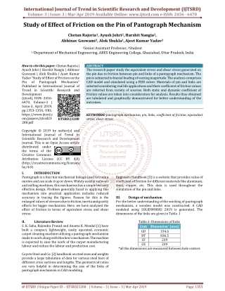 Study of Effect of Friction on the Pin of Pantograph Mechanism