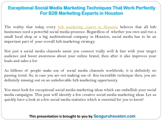 Exceptional Social Media Marketing Techniques That Work Perfectly For B2B Marketing Experts in Houston