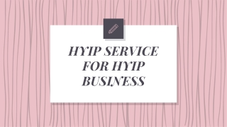 HYIP SERVICE
