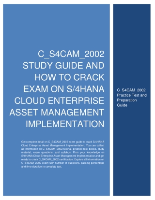 How to Prepare for C_S4CAM_2002 exam on S/4HANA Cloud Enterprise Asset Management Implementation