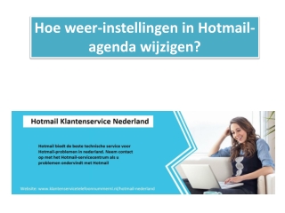 Hoe weer-instellingen in Hotmail-agenda wijzigen?
