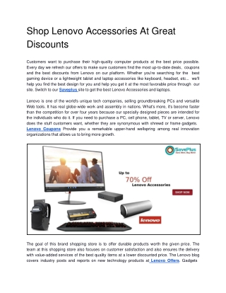 Up to 70% Off Lenovo Accessories