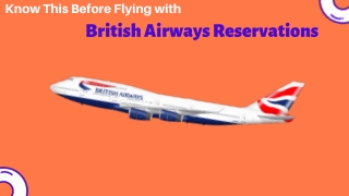 British Airways Reservations , Cheap Fares with Amazing Services