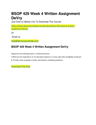 Bsop 429 week 4 written assignment devry