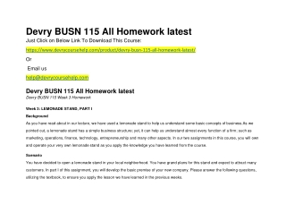 Devry BUSN 115 All Homework latest