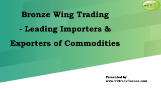 Importers and Exporters – Commodities – Trade Activities