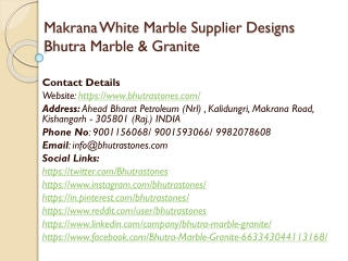 Makrana White Marble Supplier Designs Bhutra Marble & Granite