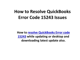 Resolve QuickBooks Erro 15243