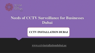 Needs of CCTV Surveillance for Businesses Dubai