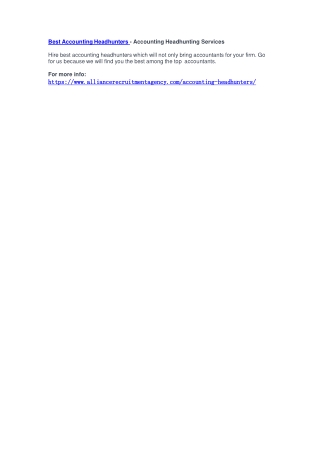 Best Accounting Headhunters - Accounting Headhunting Services