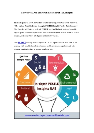 United Arab Emirates In-depth PESTLE Insights Market Opportunity and Forecast Till 2024