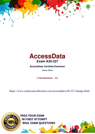 (PDF) New A30-327 PDF Dumps - Realexamcollection