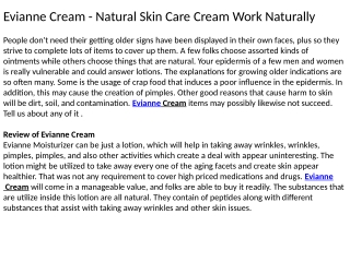 Evianne Cream - Natural Skin Care Cream Work Naturally