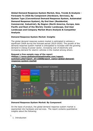 Global Demand Response System Market, Size, Trends & Analysis - Forecasts To 2026